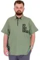Plus Size Men's T-Shirt Polo Collar REAL U25309 Sage