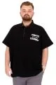 Plus Size Men's T-Shirt Polo Collar YOURSELF U25310 Black