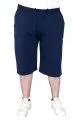 Big Size Mens Short 2 yarn Nakışlı U25502 İndigo