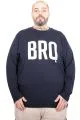 Büyük Beden Erkek BRO2 Bisiklet Yaka T-Shirt 26105 LACİVERT
