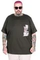 Big Size T-Shirt Thıs Is Your Tıme U26106 KHAKI
