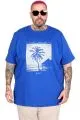 Big Size T-Shirt Palm U26109 SAX