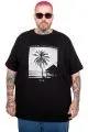 Big Size T-Shirt Palm U26109 BLACK
