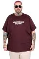 Big Size T-Shirt What Ever U26110 PLUM